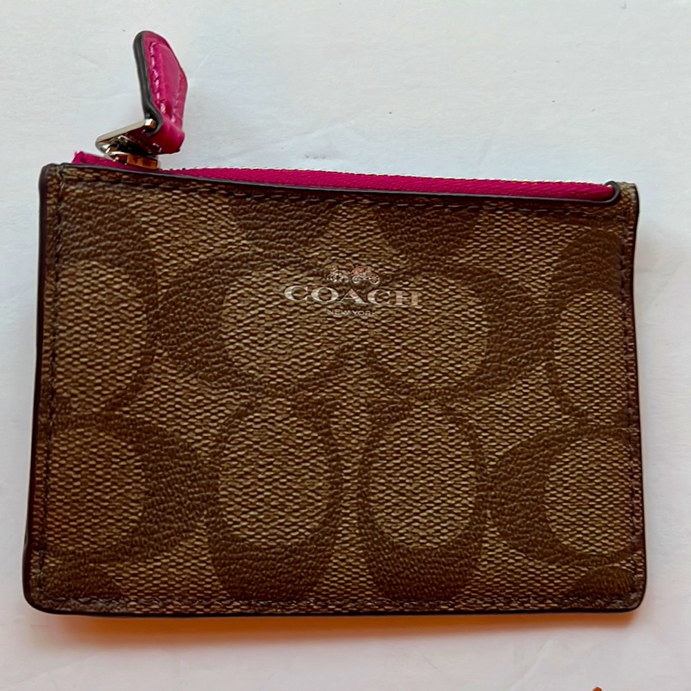 Coach Slim Id Signature Credit Card Wallet Nwot Gem